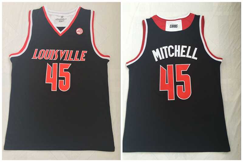 Louisville Cardinals 45 Donovan Mitchell Black College Basketball Jersey,We sell and wholesale Louisville Cardinals 45 Donovan Mitchell Black College Basketball Jersey on line form chian!